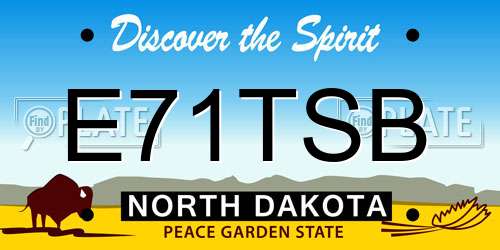 E71TSB North Dakota License Plate