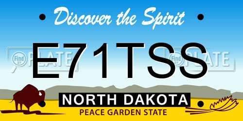 E71TSS North Dakota License Plate