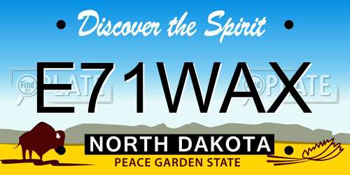 E71WAX North Dakota License Plate
