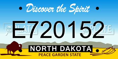 E720152 North Dakota License Plate