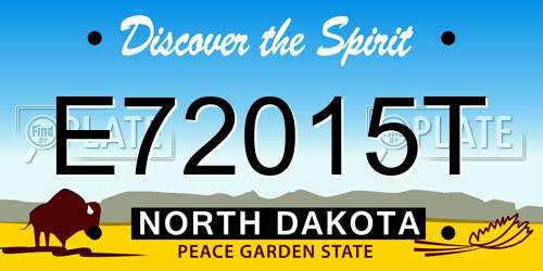 E72015T North Dakota License Plate