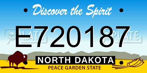 E720187 North Dakota License Plate