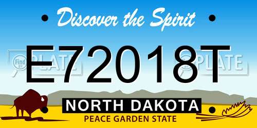 E72018T North Dakota License Plate