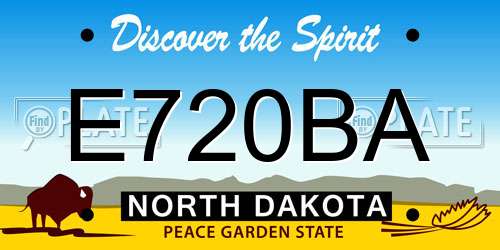 E720BA North Dakota License Plate