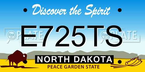 E725TS North Dakota License Plate
