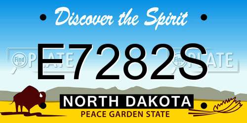 E7282S North Dakota License Plate