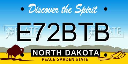 E72BTB North Dakota License Plate