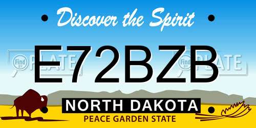 E72BZB North Dakota License Plate