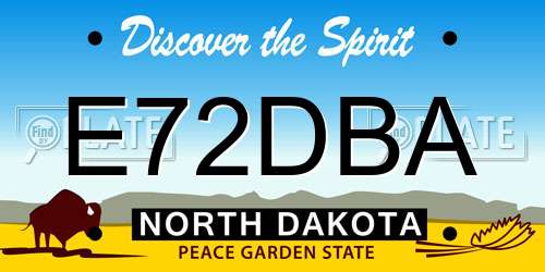 E72DBA North Dakota License Plate