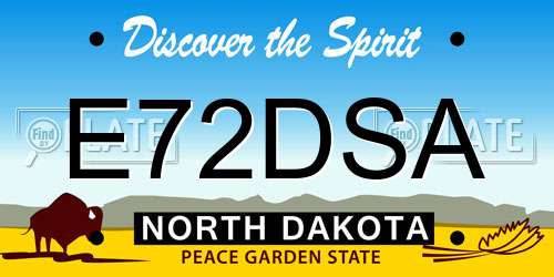 E72DSA North Dakota License Plate