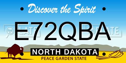 E72QBA North Dakota License Plate