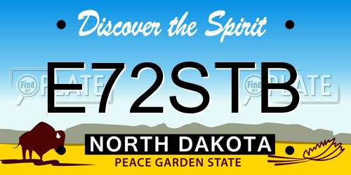 E72STB North Dakota License Plate