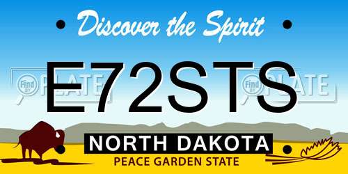 E72STS North Dakota License Plate