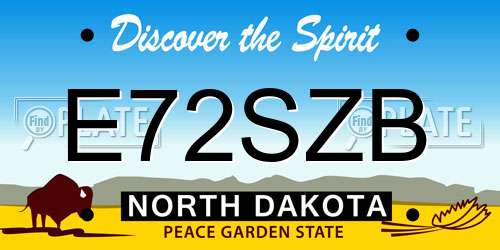 E72SZB North Dakota License Plate