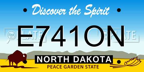 E741ON North Dakota License Plate