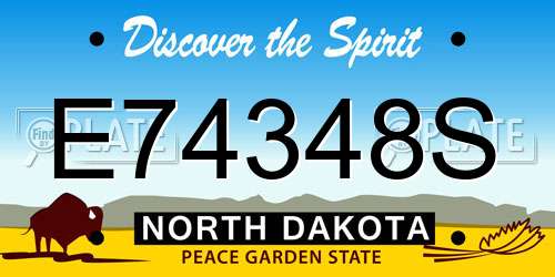 E74348S North Dakota License Plate