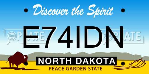 E74IDN North Dakota License Plate