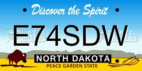 E74SDW North Dakota License Plate