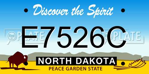 E7526C North Dakota License Plate