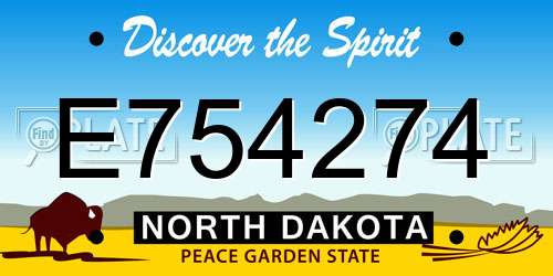 E754274 North Dakota License Plate