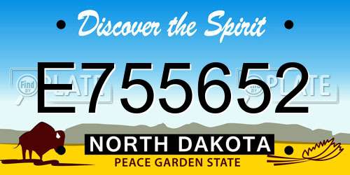 E755652 North Dakota License Plate