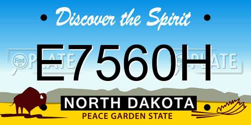 E7560H North Dakota License Plate