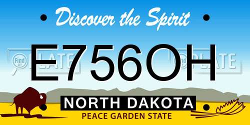 E756OH North Dakota License Plate