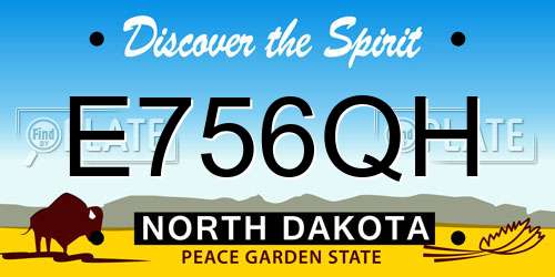 E756QH North Dakota License Plate