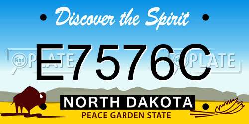 E7576C North Dakota License Plate