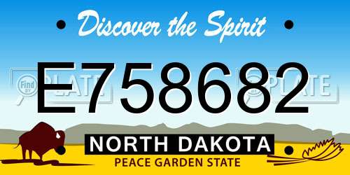 E758682 North Dakota License Plate