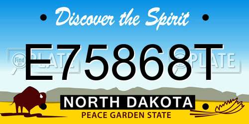E75868T North Dakota License Plate