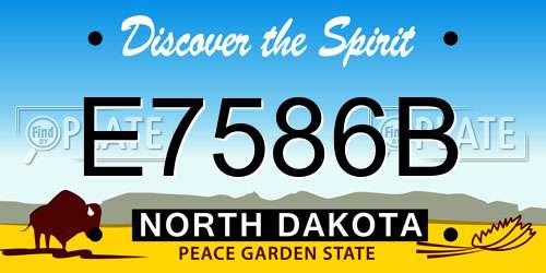 E7586B North Dakota License Plate