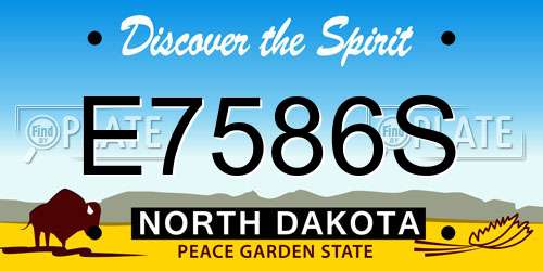 E7586S North Dakota License Plate