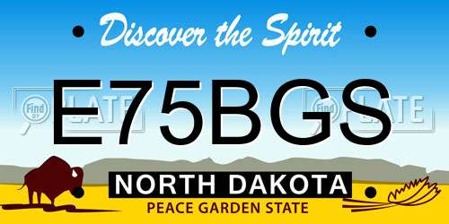 E75BGS North Dakota License Plate