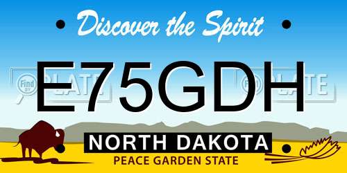 E75GDH North Dakota License Plate