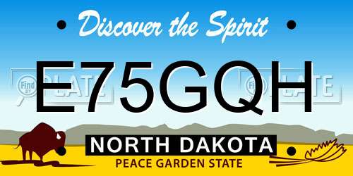 E75GQH North Dakota License Plate