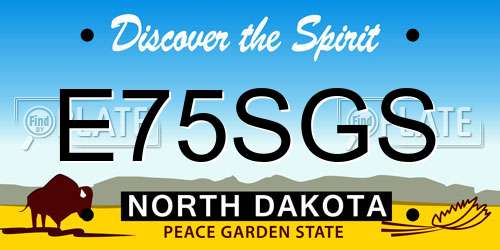 E75SGS North Dakota License Plate