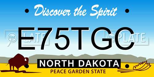 E75TGC North Dakota License Plate