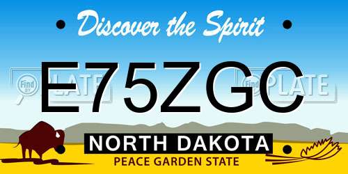 E75ZGC North Dakota License Plate