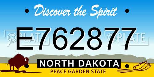 E762877 North Dakota License Plate