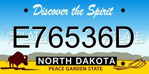 E76536D North Dakota License Plate