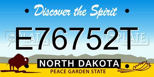 E76752T North Dakota License Plate