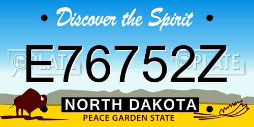 E76752Z North Dakota License Plate