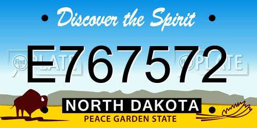 E767572 North Dakota License Plate