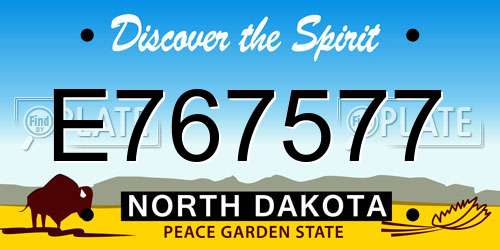 E767577 North Dakota License Plate