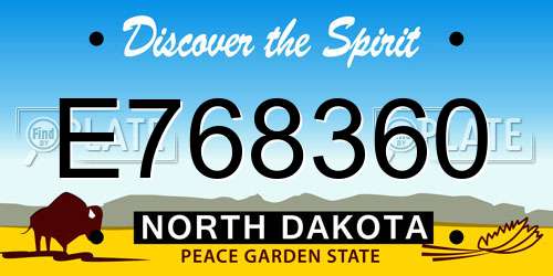 E768360 North Dakota License Plate