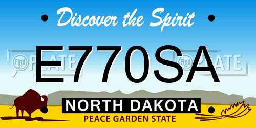 E770SA North Dakota License Plate