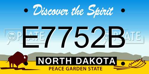 E7752B North Dakota License Plate