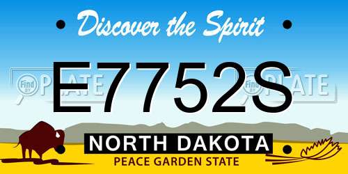 E7752S North Dakota License Plate