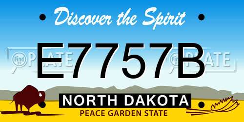 E7757B North Dakota License Plate